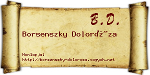 Borsenszky Doloróza névjegykártya